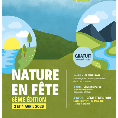 Affiche Annonce Évènement Fête de la Nature Illustré Vert Bleu(3)