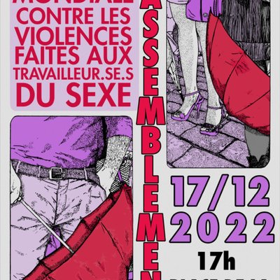 Affiche - Journée mondiale contre les violences faites aux travailleurs et travailleuses du sexe - Rassemblement à Lille - 17 décembre 2022